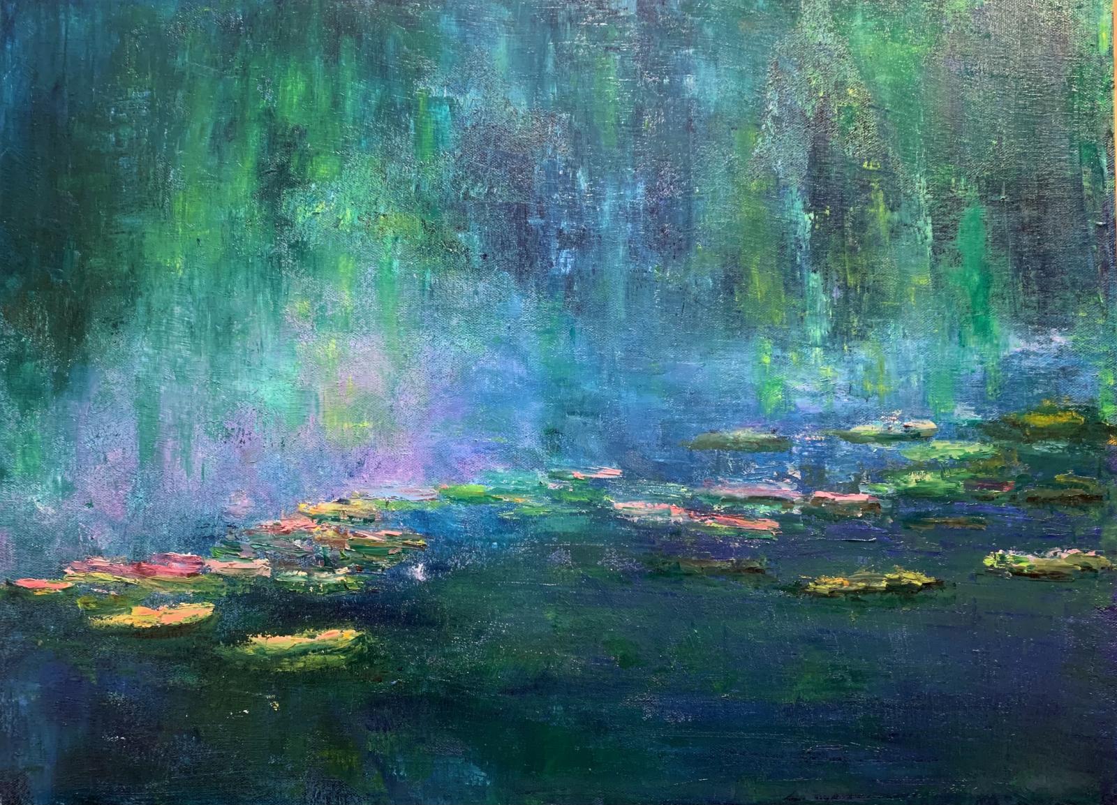 impressionist depiction of a mystical river.