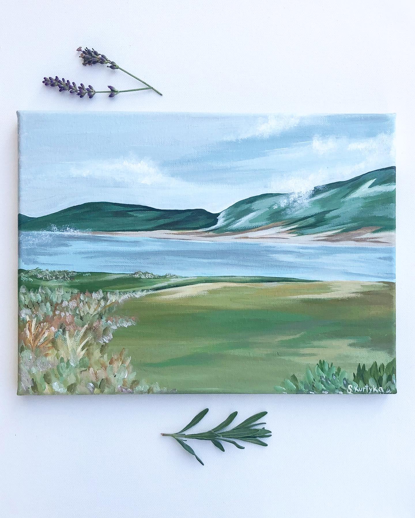 This quiet moment on the grass overlooking the beaches is an enchanting escape indeed. The painting was inspired by my travels to Scotland, and the title was inspired by lyrics from "The Skye Boat Song" by Bear McCreary.