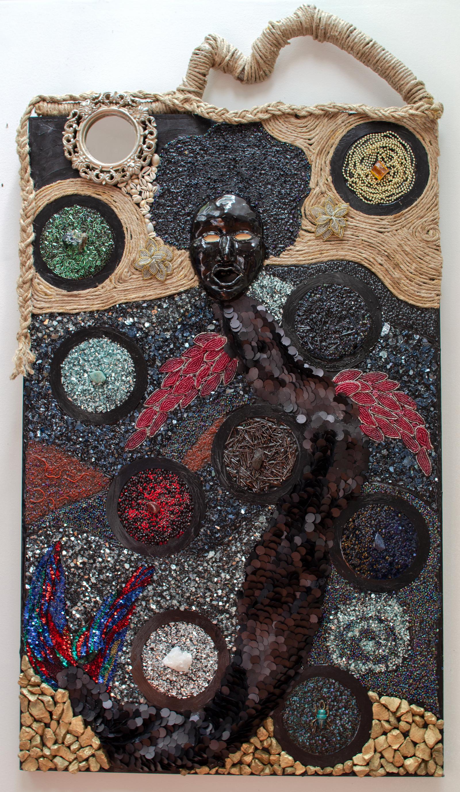 mixed media relief painting
