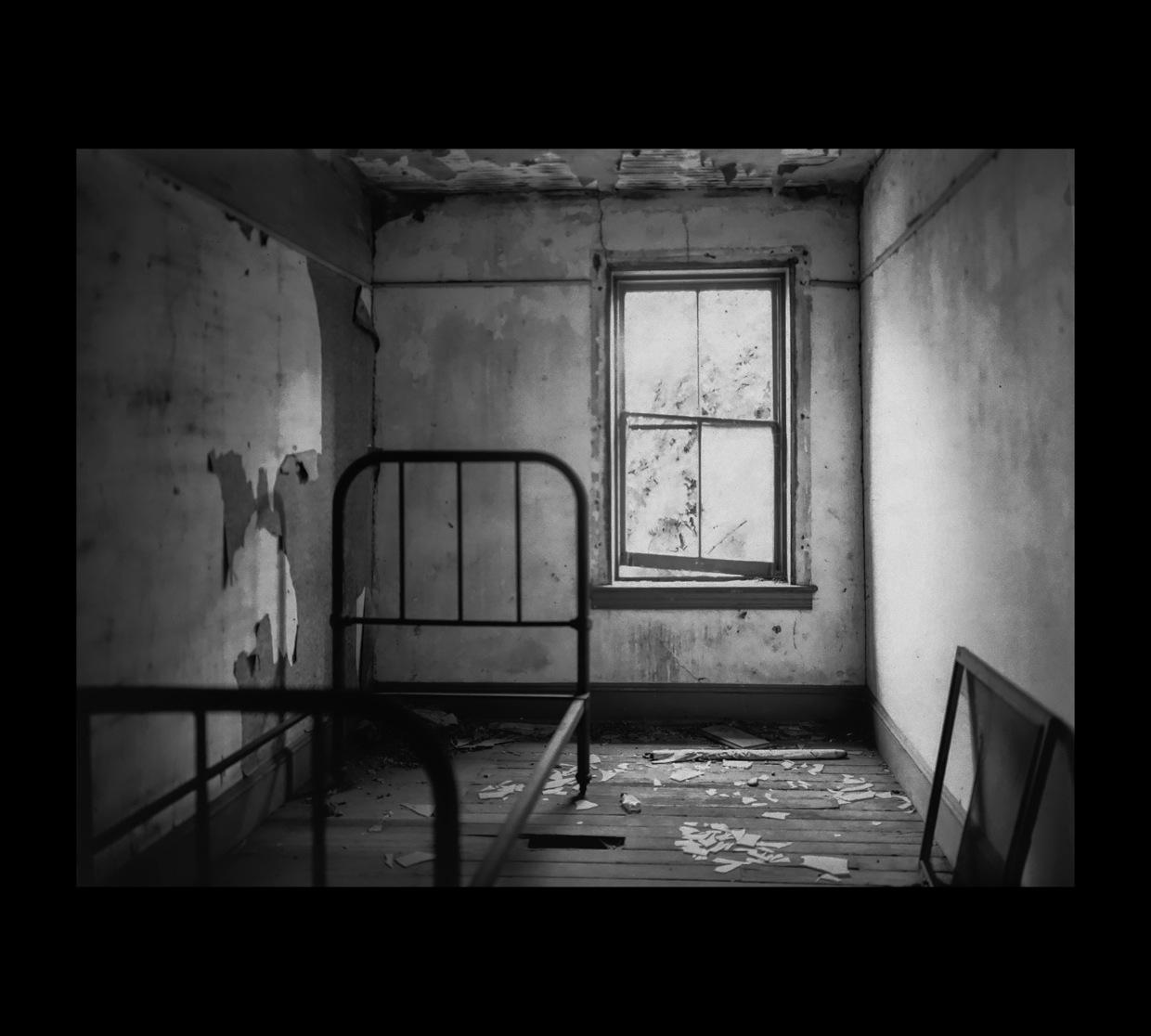 Photographs are are a hybrid of analog and digital work. Images were made with an 11x14 view camera and very long exposures captured with paper negatives. Images were then converted to digital files and printed digitally.