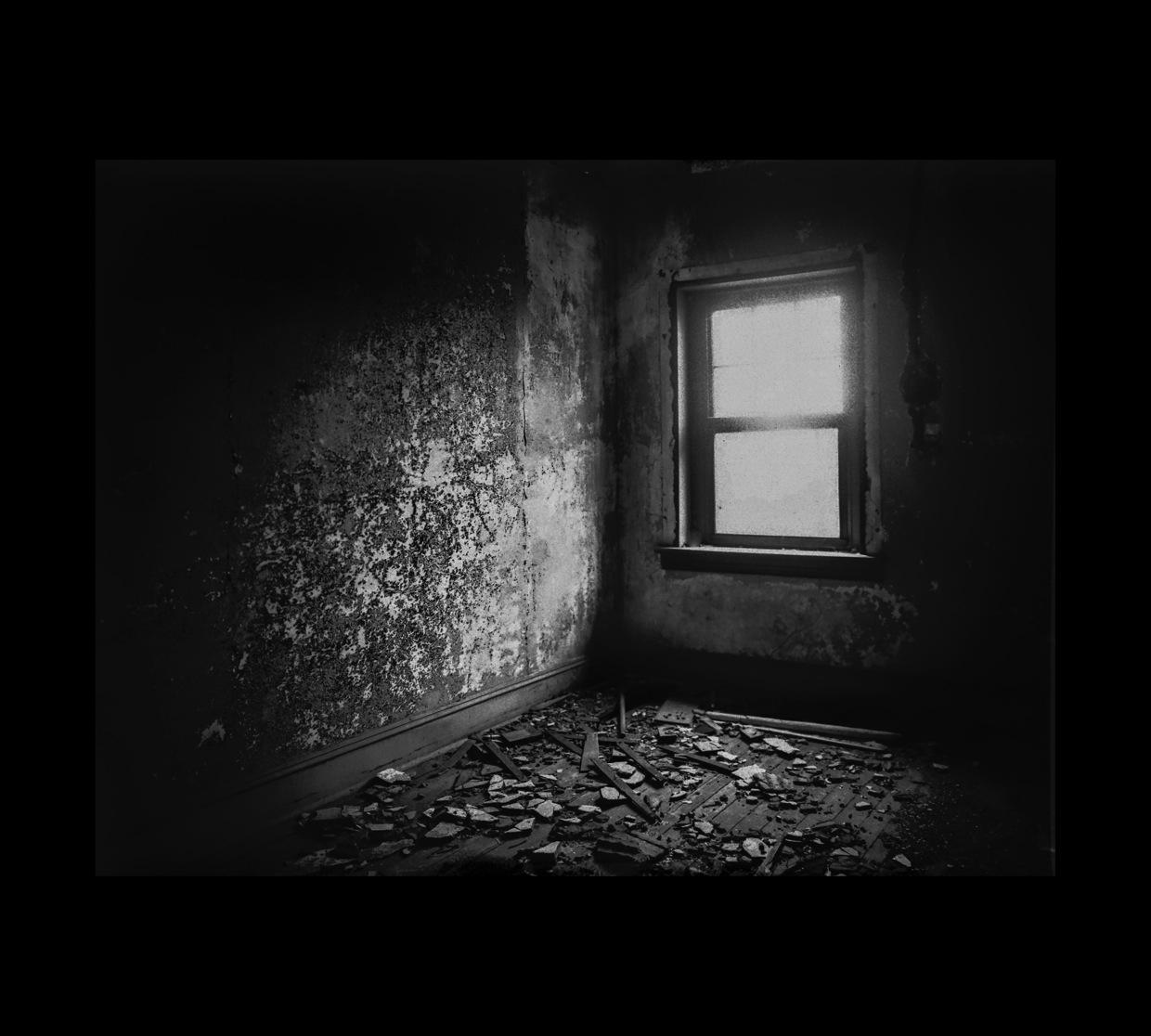 Photographs are are a hybrid of analog and digital work. Images were made with an 11x14 view camera and very long exposures captured with paper negatives. Images were then converted to digital files and printed digitally.
