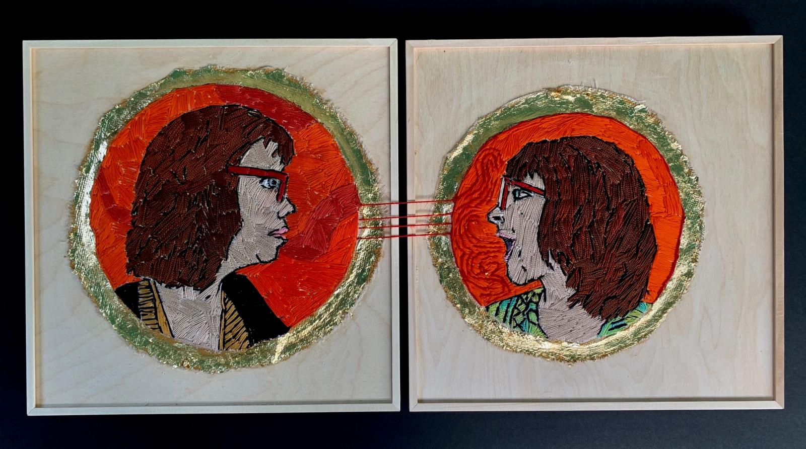 This series was created to document my reaction towards political landscape in a very systematic way. I began the ritual of creating a self-portrait every three weeks, by taking a photo of myself, I then translated the photo into a drawing on canvass and embroidered the portrait. As soon as I was finished I repeated the process over again.