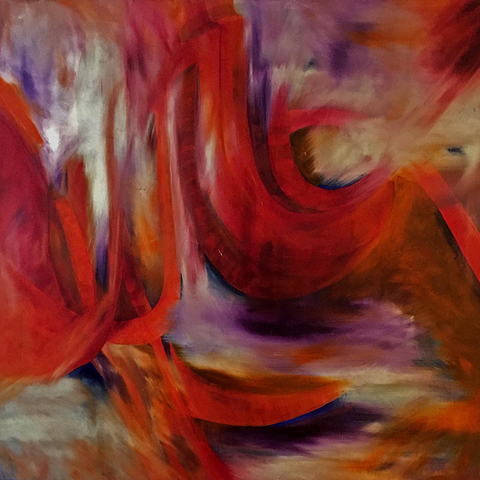 Abstract Expressionist Oil on Canvas 48 x 48 inches