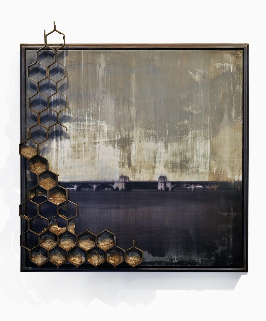 Oil, Mixed Media, Pinhole photograph on panel