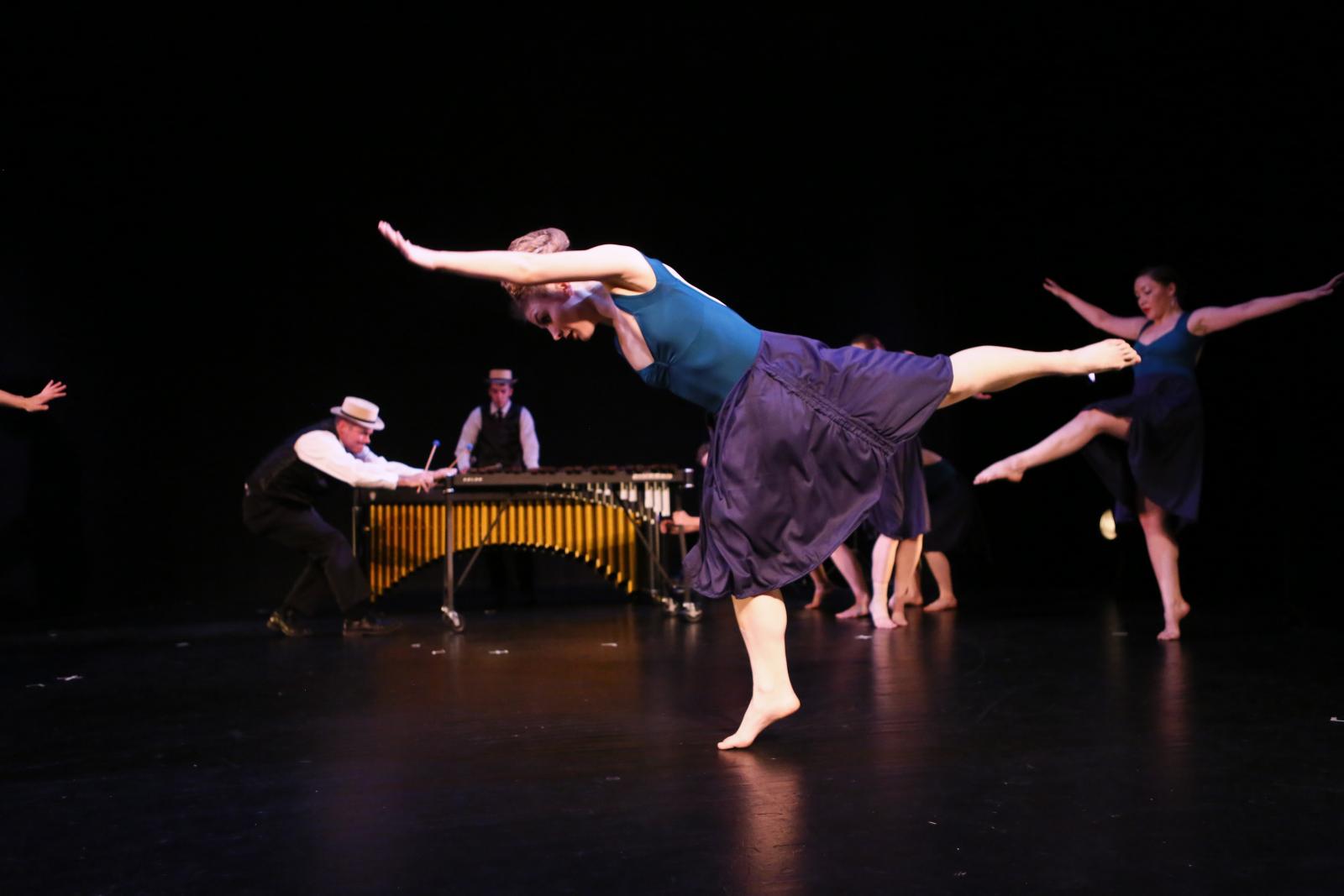 Featuring live percussion music, aerobic dancing, audience interaction, and more, "The Traveling Feet" celebrates women of the Ragtime Era. Used as a means for self-expression, Ragtime dancing became a catalyst for social change during the women’s suffrage movement. Women displayed acts of defiance by swinging, swaying, and performing Animal Dances, through the streets.
Choreography: Nicole A. Martinell
Music: Towson Percussion Group
Costumes: Leigh Alexander and Jay Beuchler
Dancers: Deep Vision Dance Company