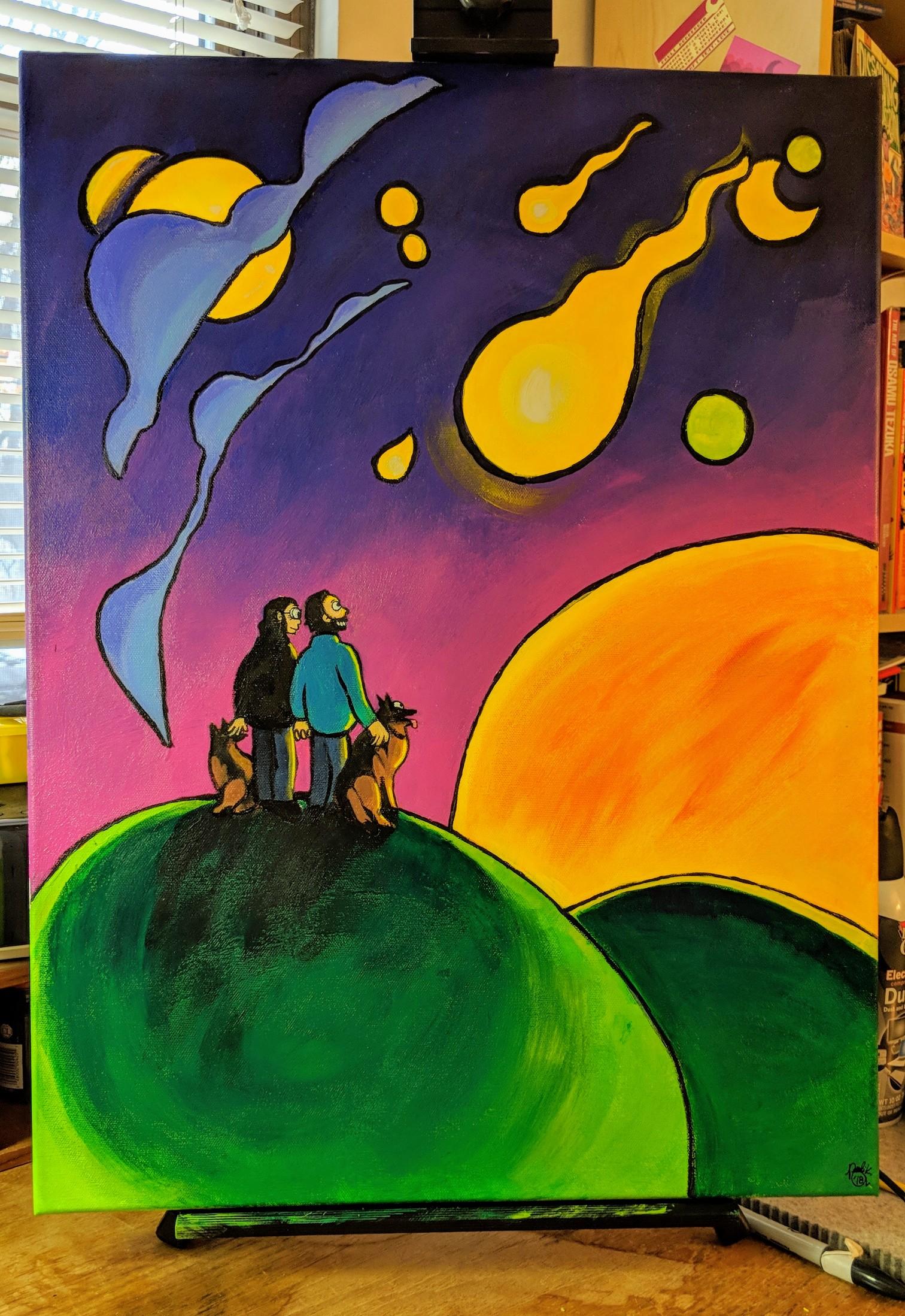 Untitled 18"x24" acrylic painting commission.