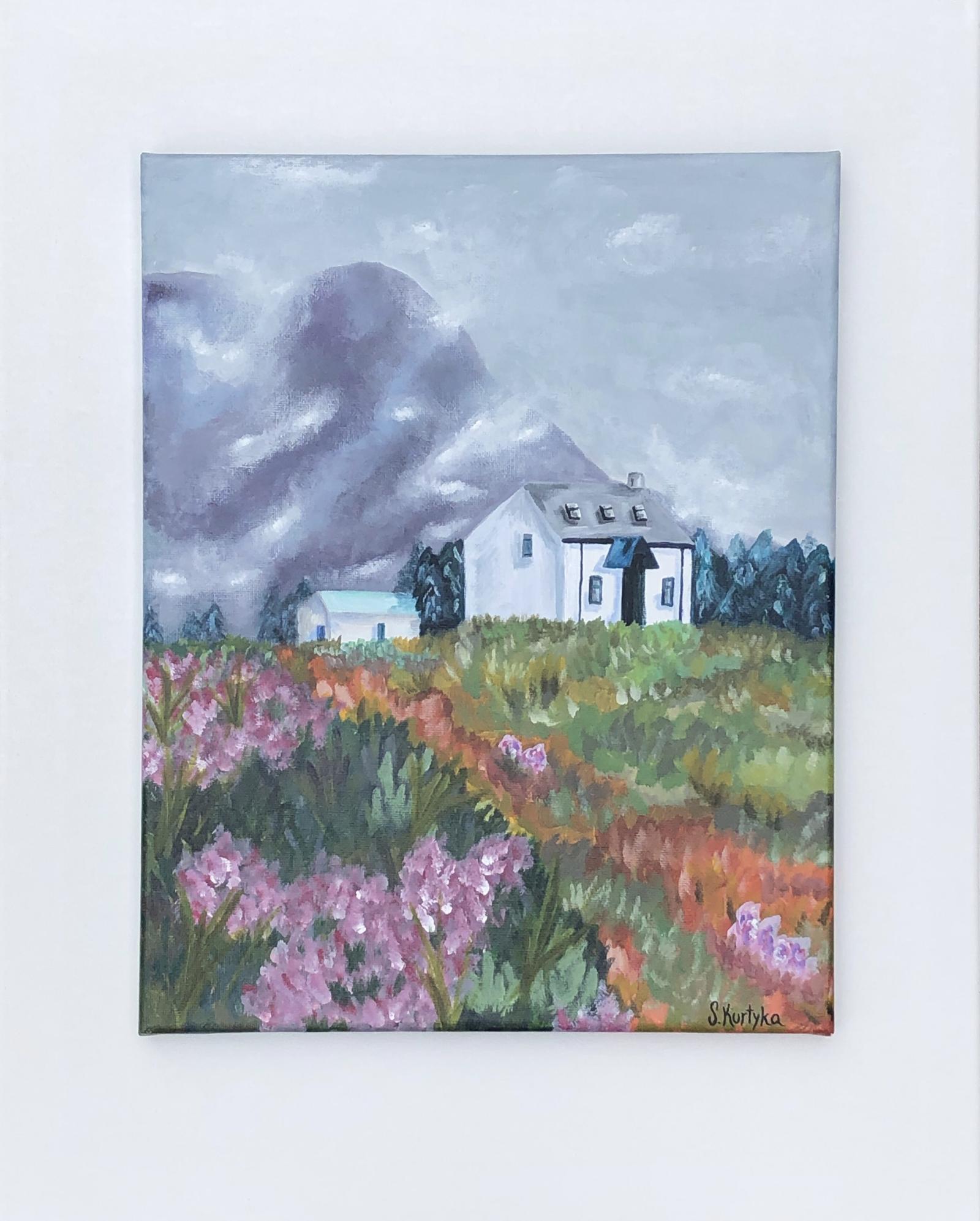 A sanctuary of seclusion, stillness and solitude residing within the protective stature of the Scottish Highlands. This painting was inspired by my many travels to Scotland.