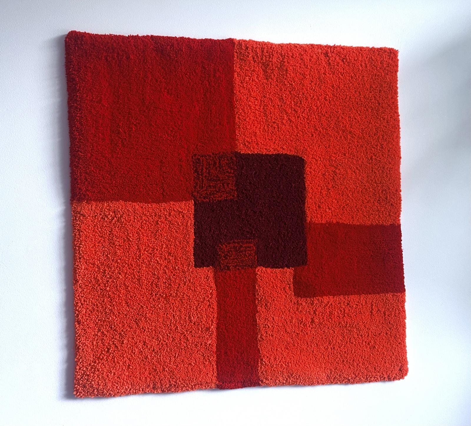 Hand Tufted Wall Art from 100% wool yarn and primary backing fabric