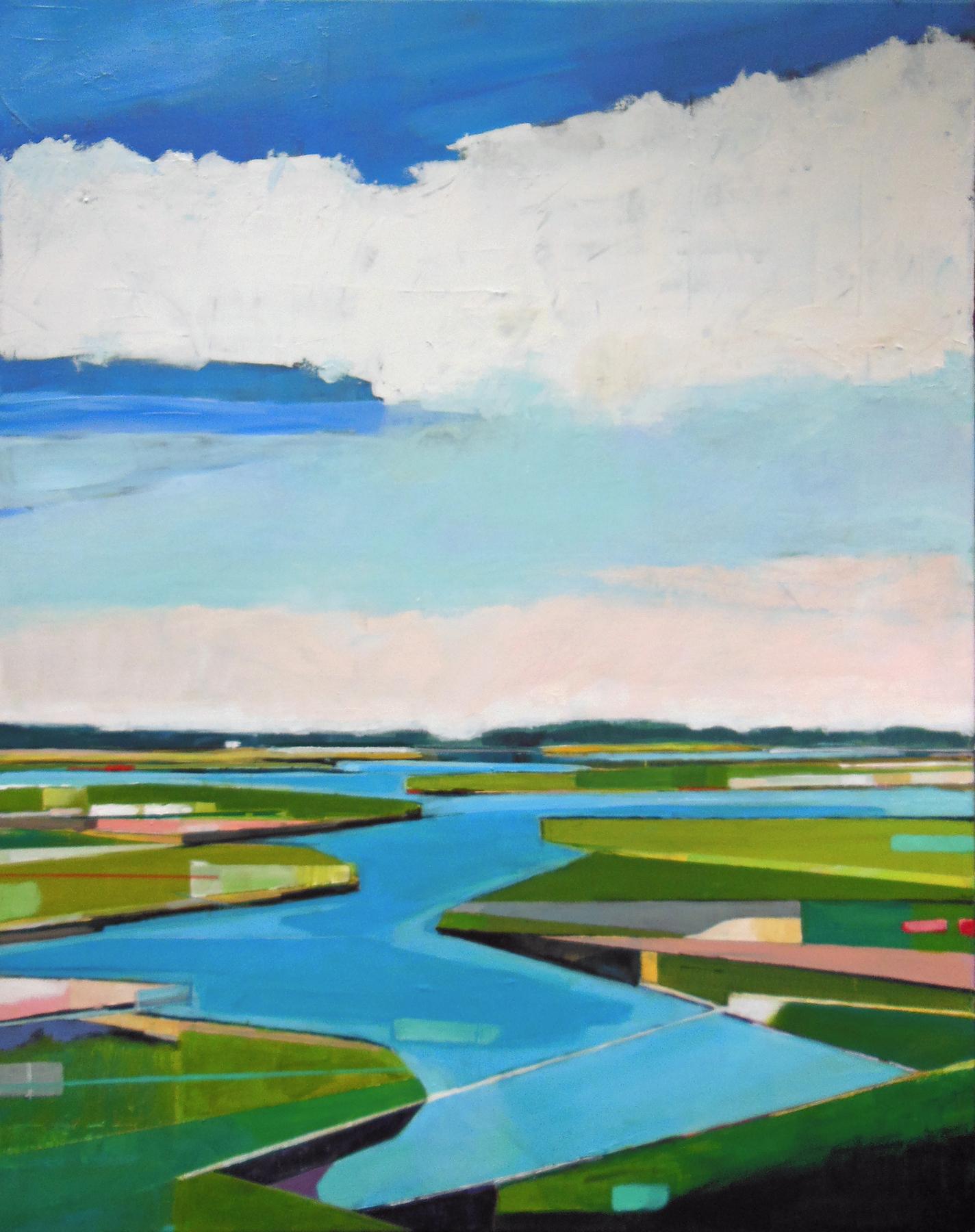 My most recent work has focused on landscapes depicting abstractly the beauty of nature. Most of my inspiration is local in the rivers and marshes around Washington, D.C. and Maryland, in addition to the ocean and salt marshes nearby.