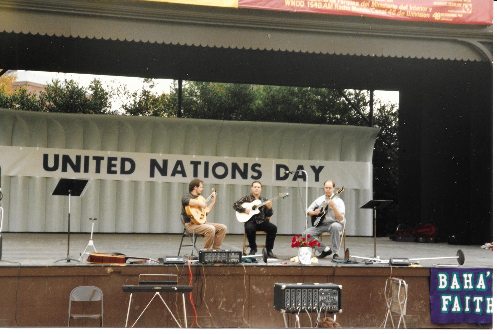 Performing during a celebration of United Nations Day.