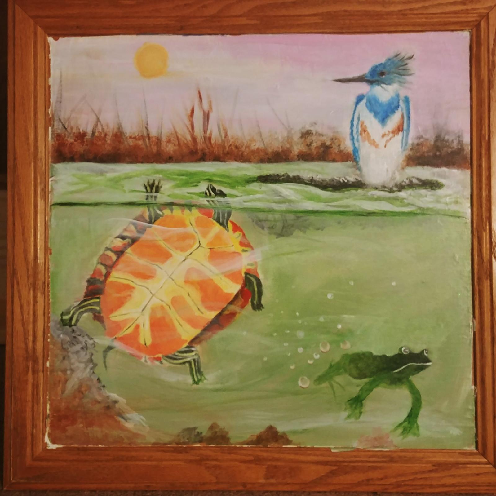 Painting on reclaimed wood panel