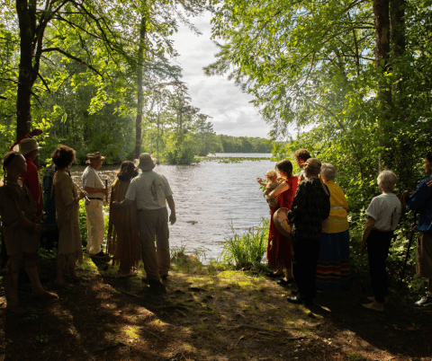 Four generations of the Pocomoke Indian Nation gather to commemorate the Pocomoke Homelands.