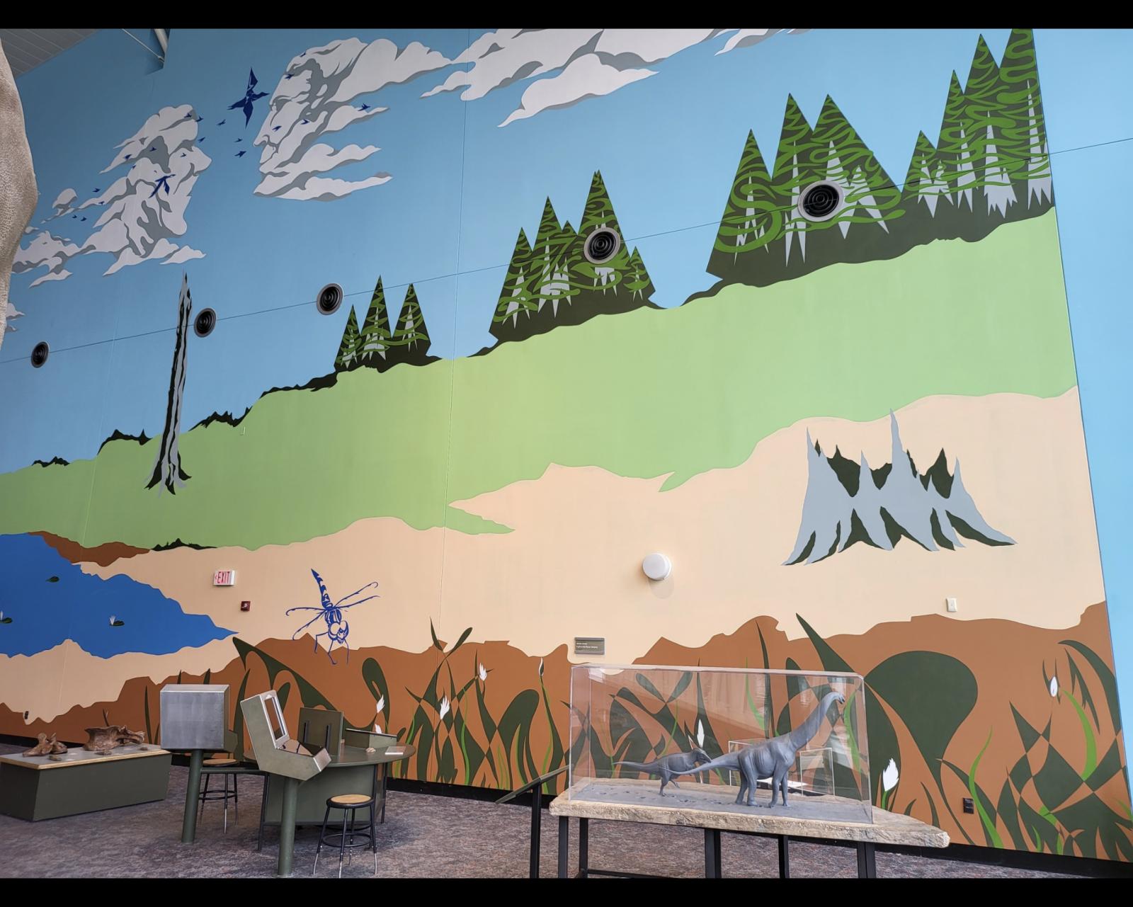 Trackway mural, Maryland Science Center