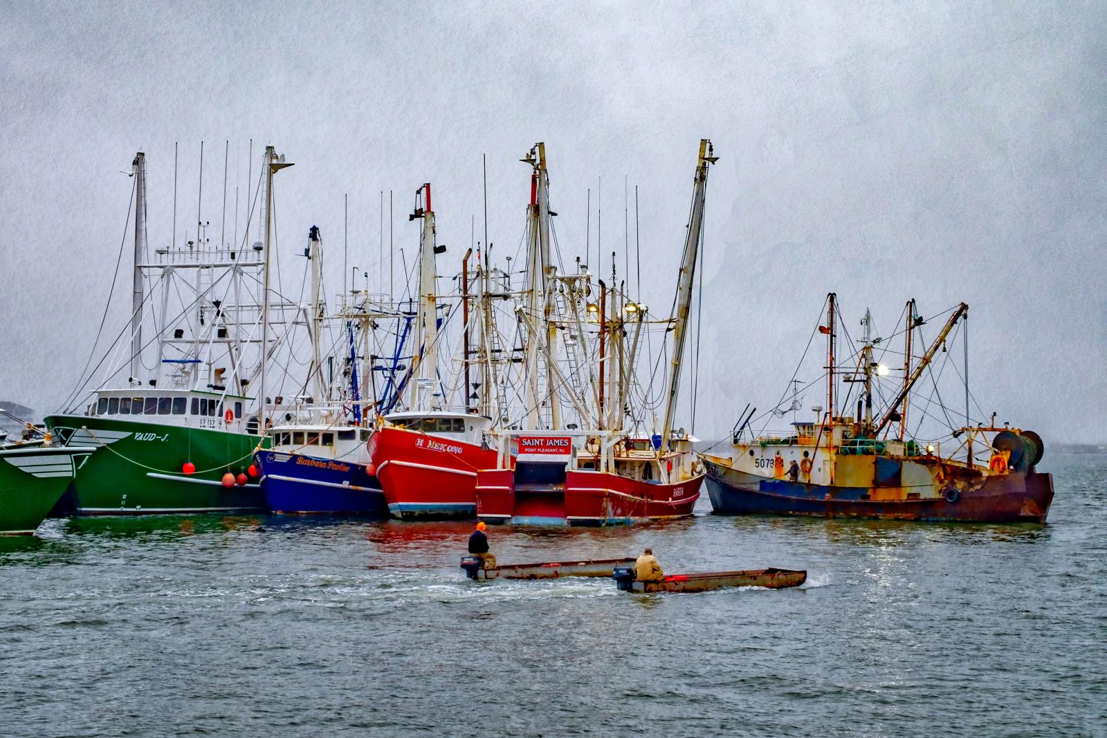 Image of the fishing fleet in Cape May, NJ.