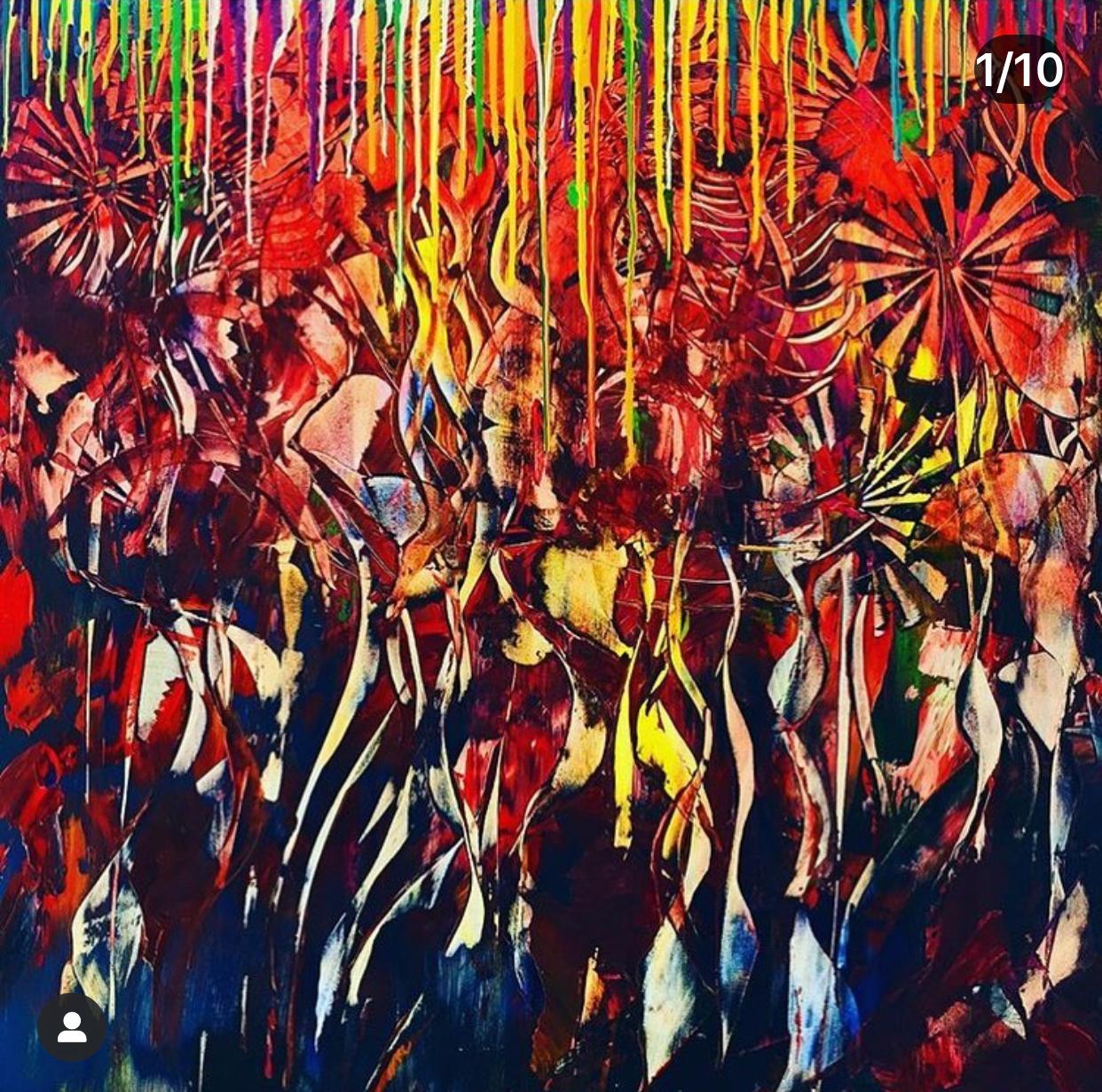 Emitting light- original work - Abstract expressionism-Acrylic on canvas