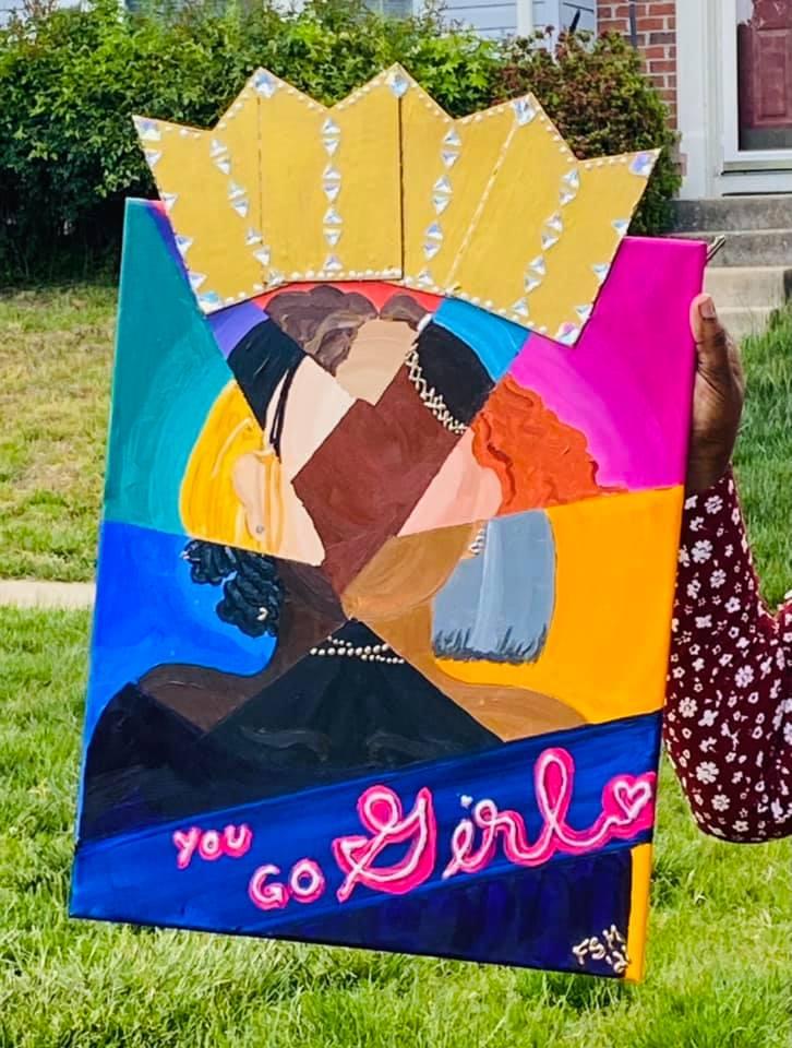 Compilation art piece for the "You Go Girl" Women's Conference. I wanted to create something that represented a facet of every woman in different stages to illustrate a theme of collective feminine unity. This piece was awarded to a young lady from the conference.