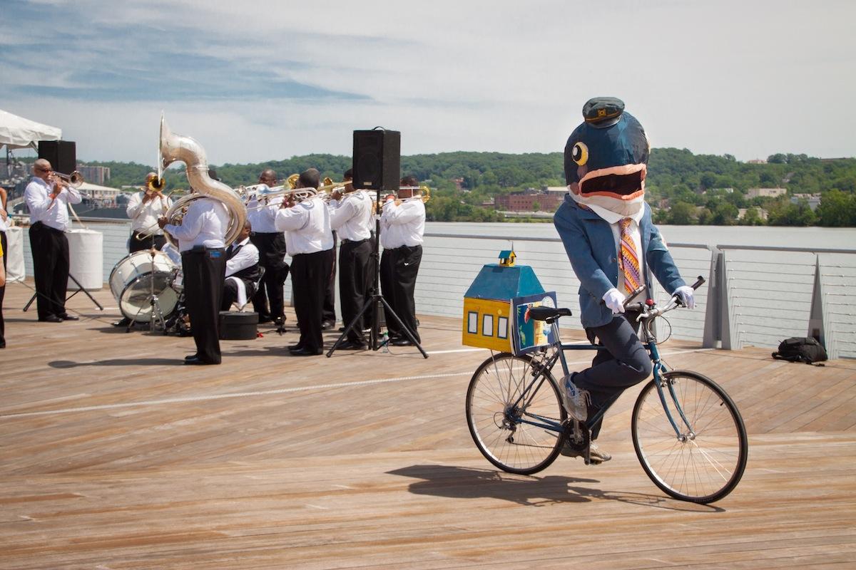 This interactive performance invites audiences into an imaginary classroom in which Professor Bluegill reads a story to his School of Fish. The story, titled The Tale of Tip and Flo, is a fable about two fish and their misadventures in a polluted Chesapeake Bay.