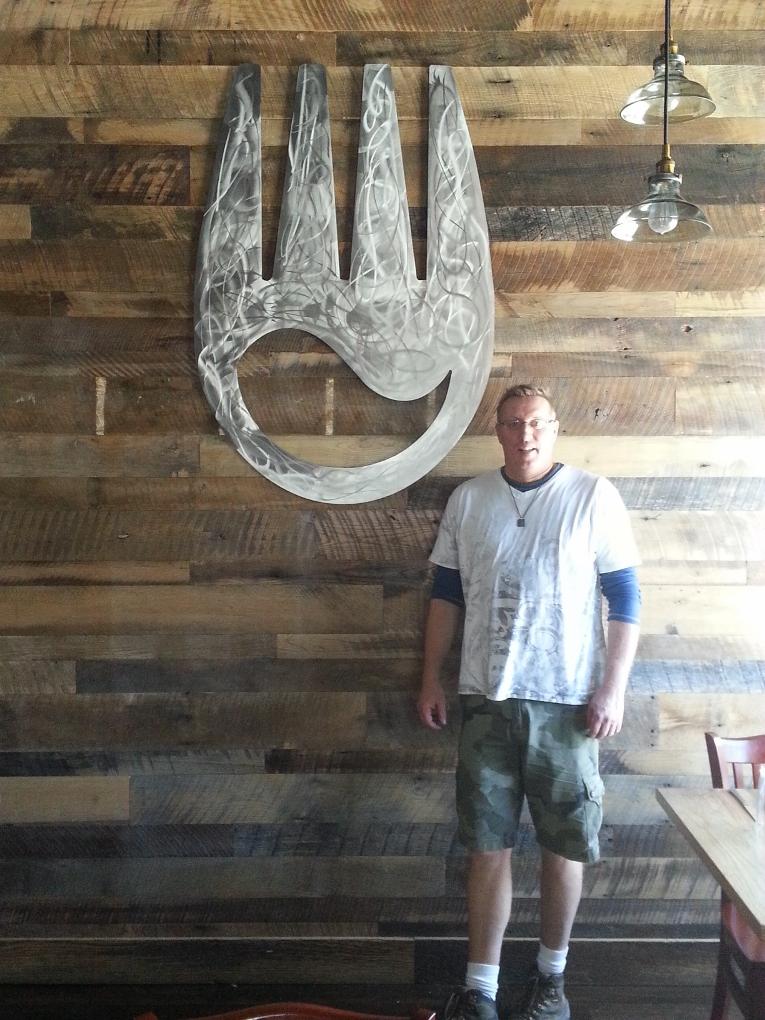 stainless steel wall sculpture for 620 Grille in Turf Valley, MD