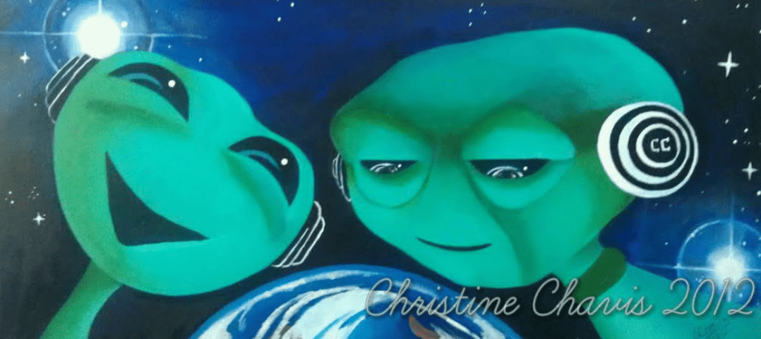 Adorable Martians enjoying the best music Earth has to offer!