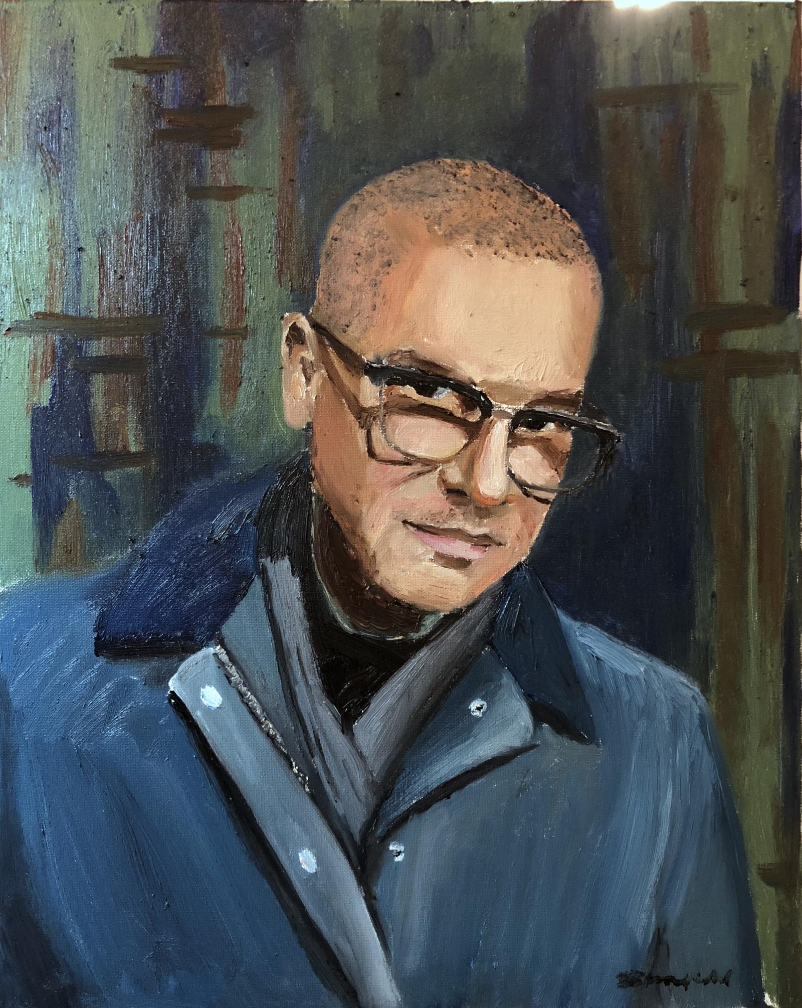 Portrait of my friend Cliff, depicting his governed turmoil, his heartbroken joy. 