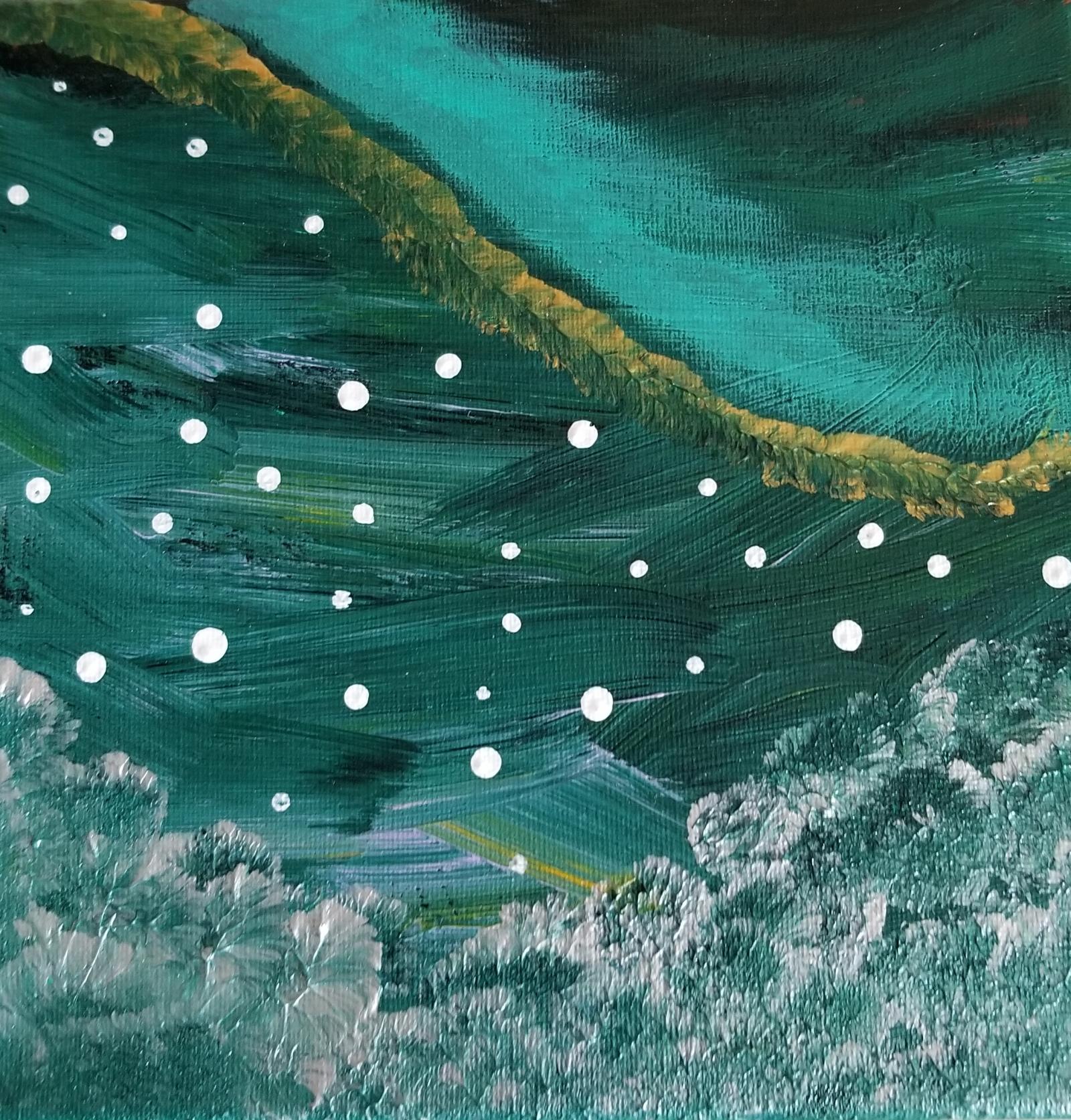 Acrylic painting made in a meditative style