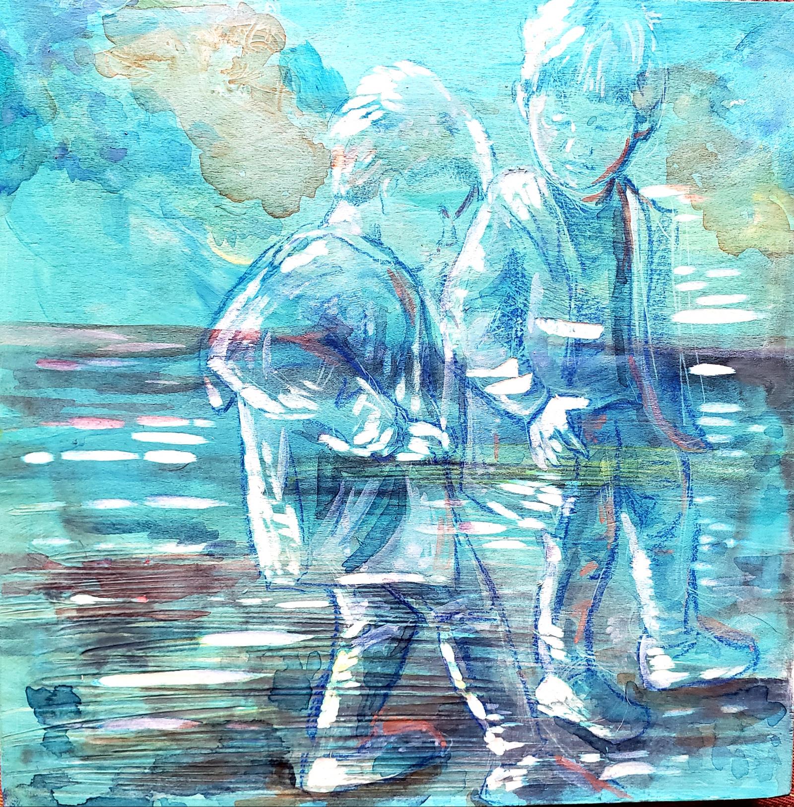 Mixed Media painting and carving of my young son. This was a study in the movement of how quickly time passes with young children.