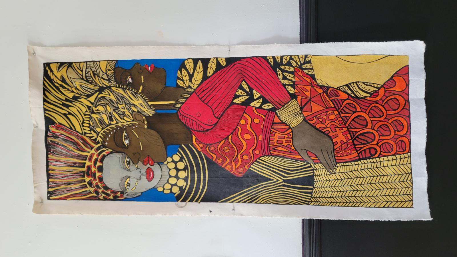 Acrylic ink on canvas wall hanging