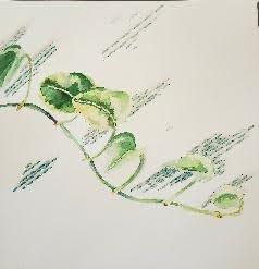 Watercolor and embroidery thread
