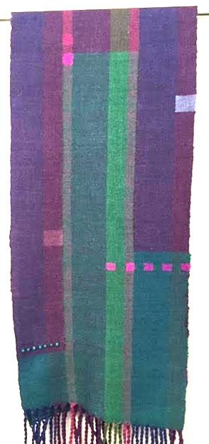 wool-silk scarf with beads