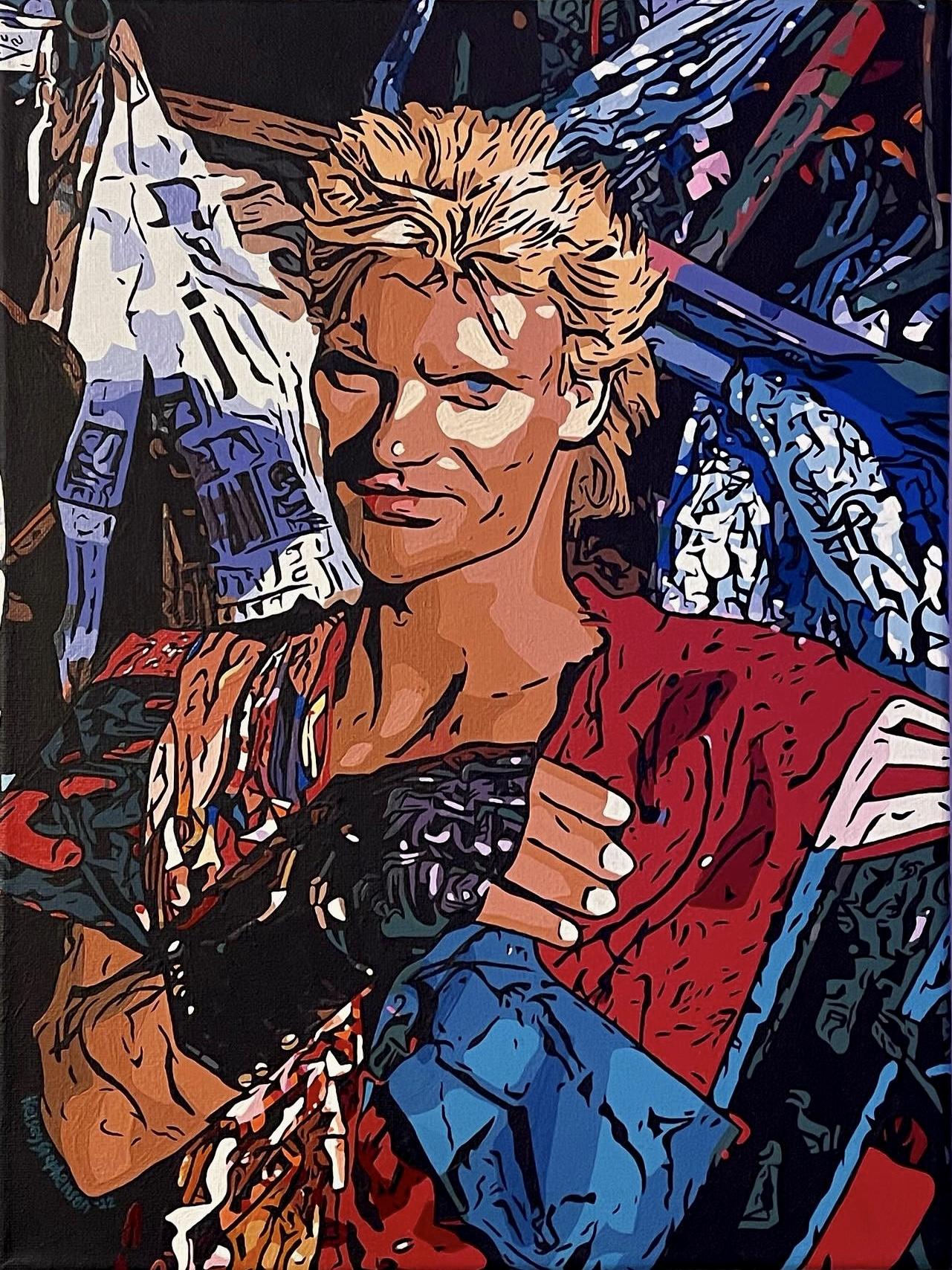 Abstract painting of musician Sting