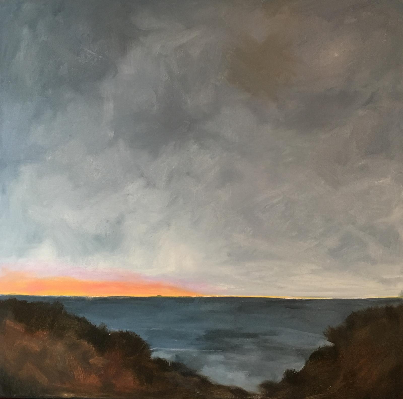 Oil on canvas inspired from memory of a predawn Atlantic Ocean experience