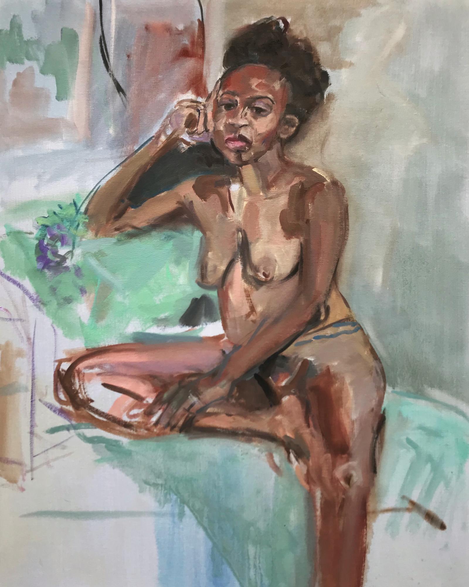 A study of Kendra from a recent series of portraits and Life paintings.