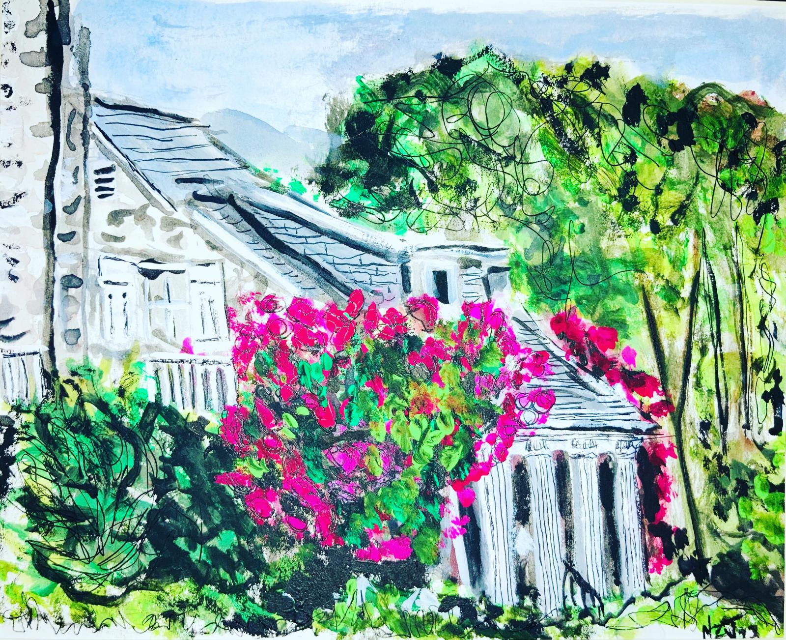 Small intimate painting of this historic home.