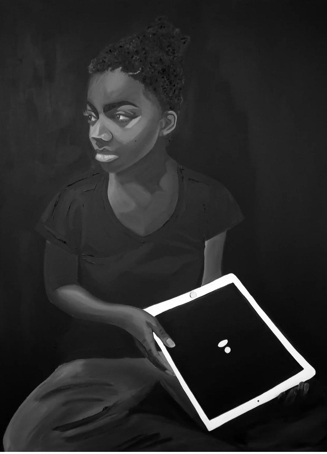 Beauty Mark speaks to the identity and the presence of young black girls living during one of the most difficult and challenging times in their life and in history. A Global Pandemic. Covid. Social Distancing. Being a Woman in America. Being a Black Woman in America. Black Lives Matter. All of these combined social elements often leaves one wondering what the future holds. Similar to the beauty mark found on this young black girl's face, it stands alone but still makes a powerful impact. Just like this one black little girl in this dark seemingly scary world she can still and will have a powerful impact. Despite all of these disturbing circumstances and all of the ugliness we have seen in 2020 until now, beauty still exists even if it is as small as this Beauty Mark.