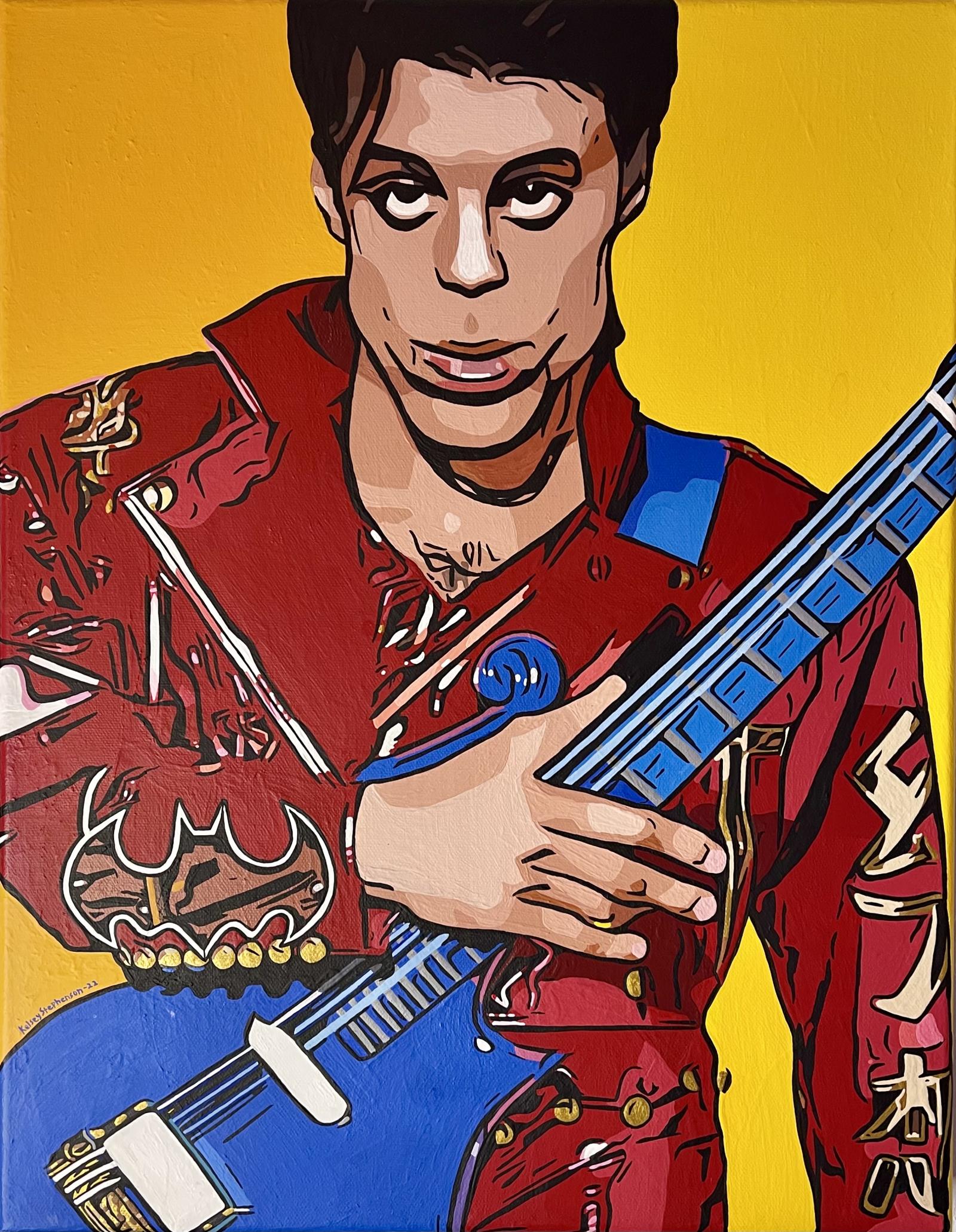 Abstract painting of musician Prince