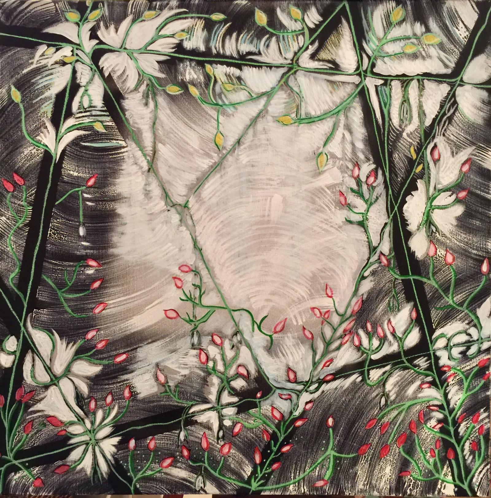 Painting representing destruction and regrowth