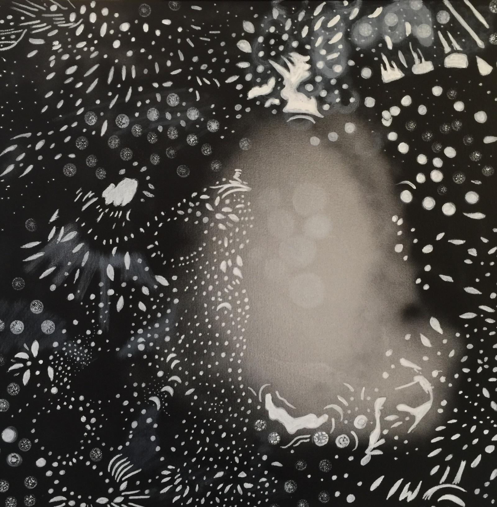 Painting in black and white of light and atmosphere 