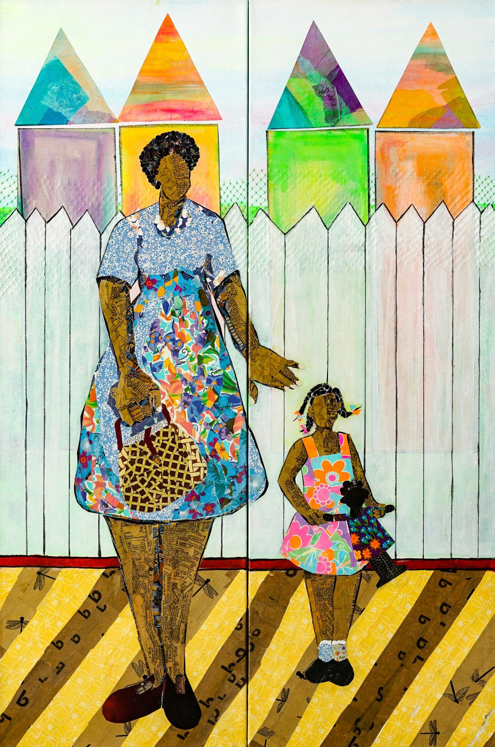 This piece is a statement about single mothers and lack of affordable housing especially for women of color. 