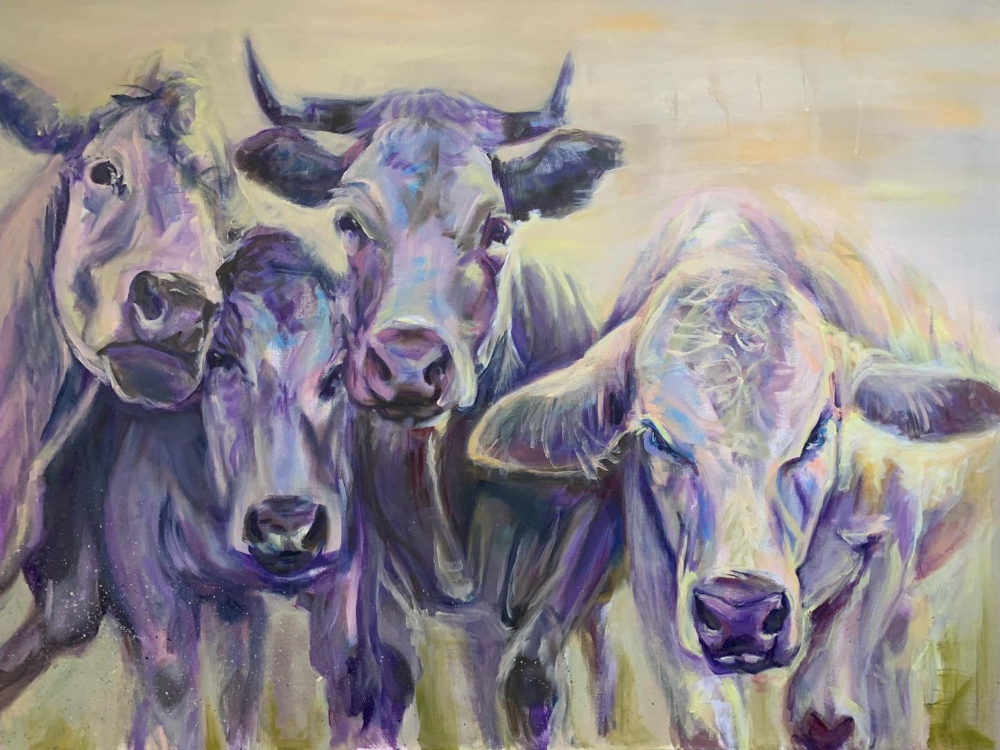 Part of my "Vibrant and Wild" series, this painting captures a fleeting moment in the herd