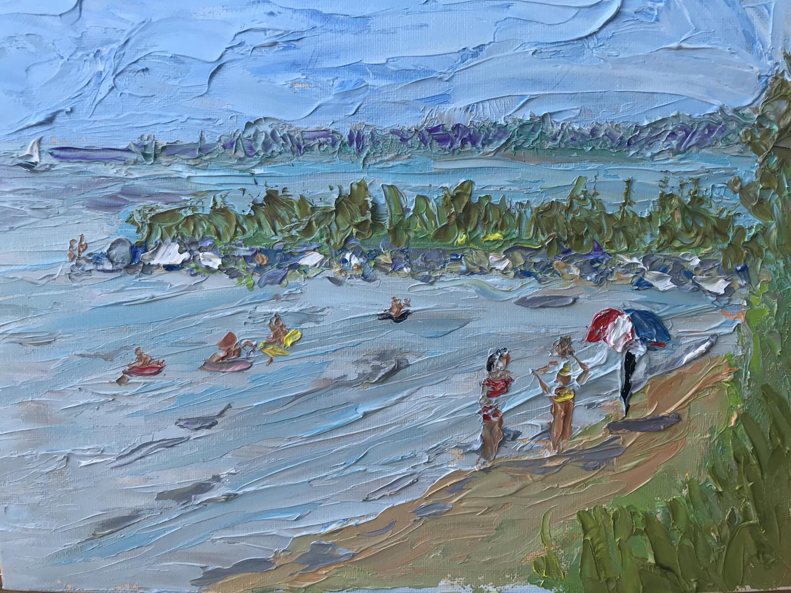 Plein aire beach scene