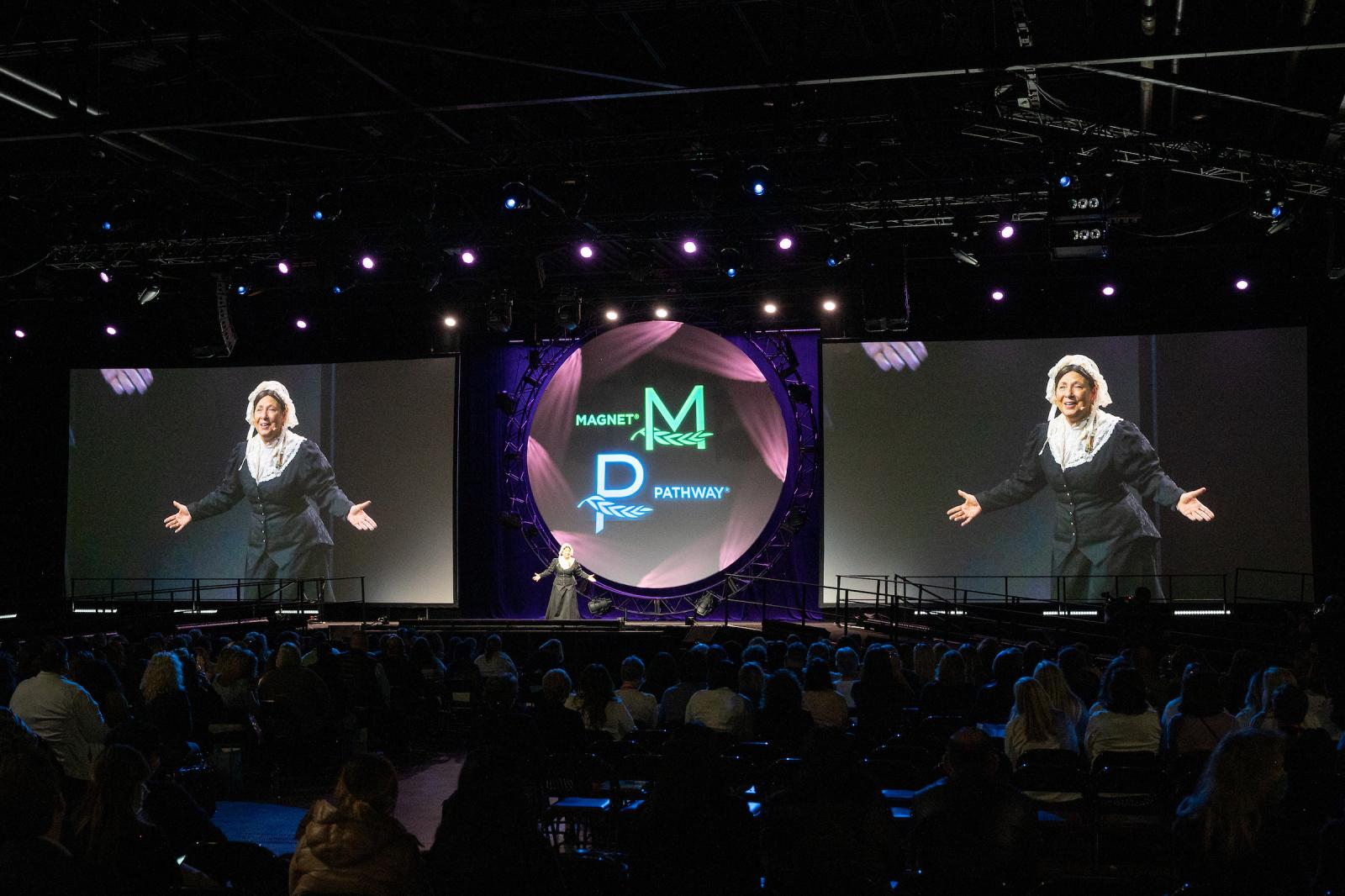 Candy Campbell as Miss Nightingale addresses 7200 nurses at ANA Magnet conference