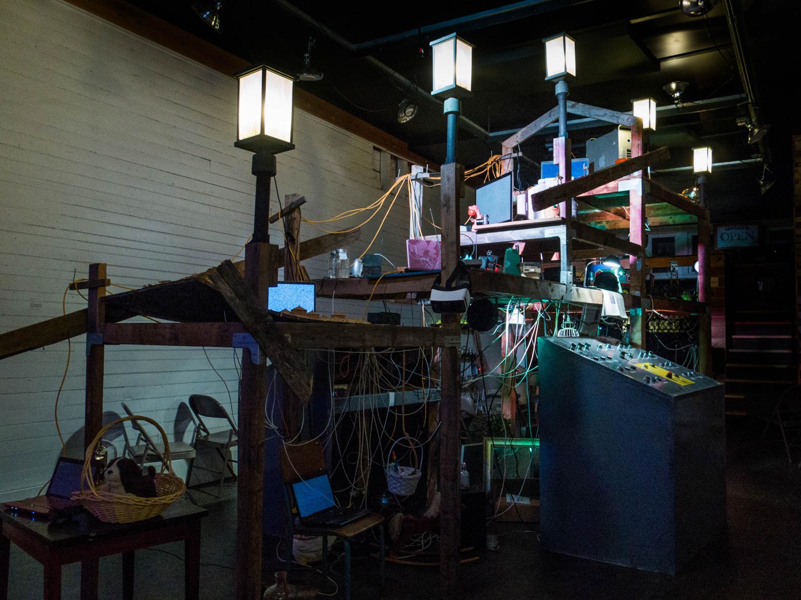 Inspired by the shape of a Davis Coal & Coke Company tipple from Thomas, the “Allegheny Data Company” has myriad objects that can be controlled by viewers—and a few surprises.