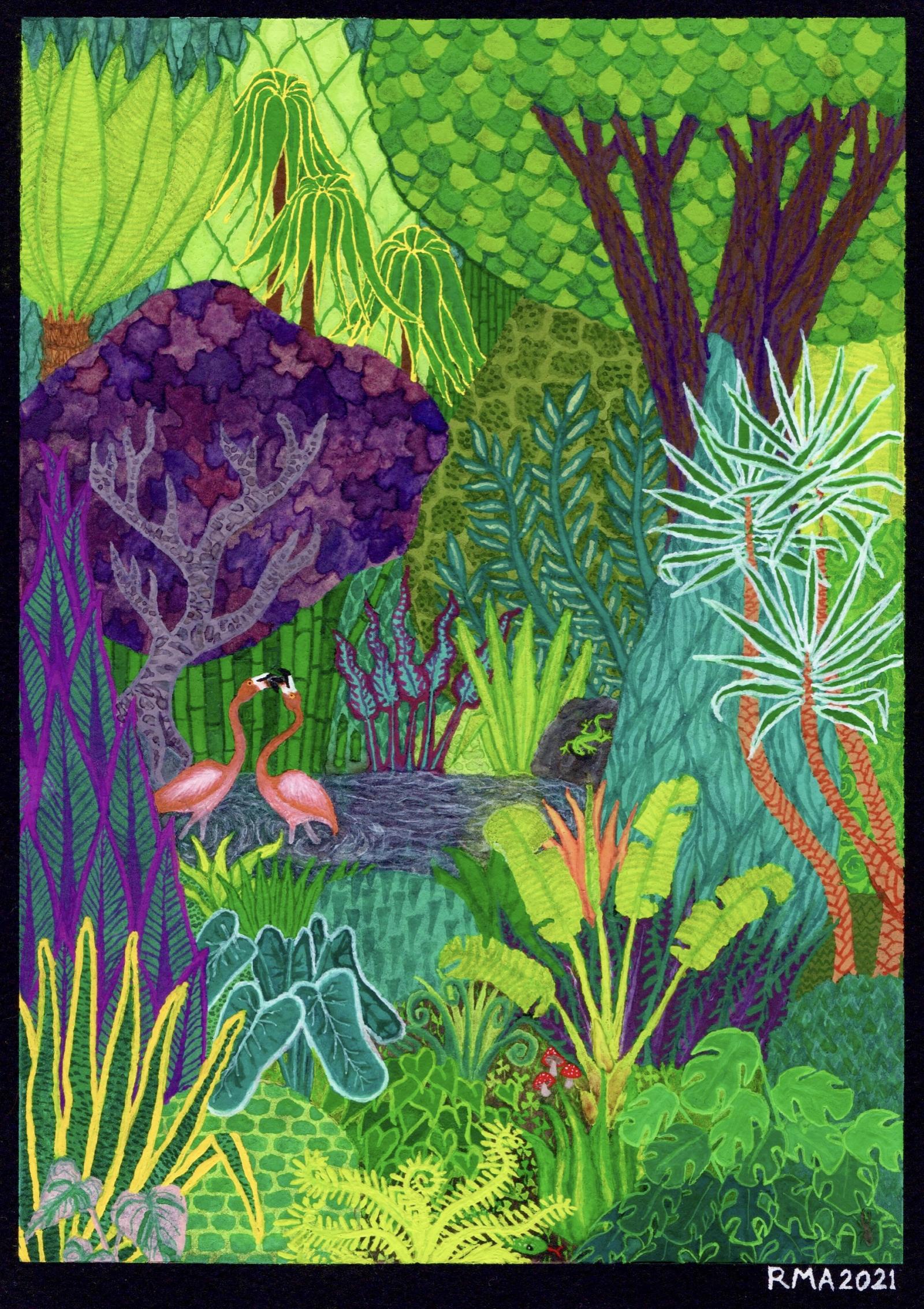 Always Got Something to Say, watercolor and gouache on paper, 2021. 5X7"