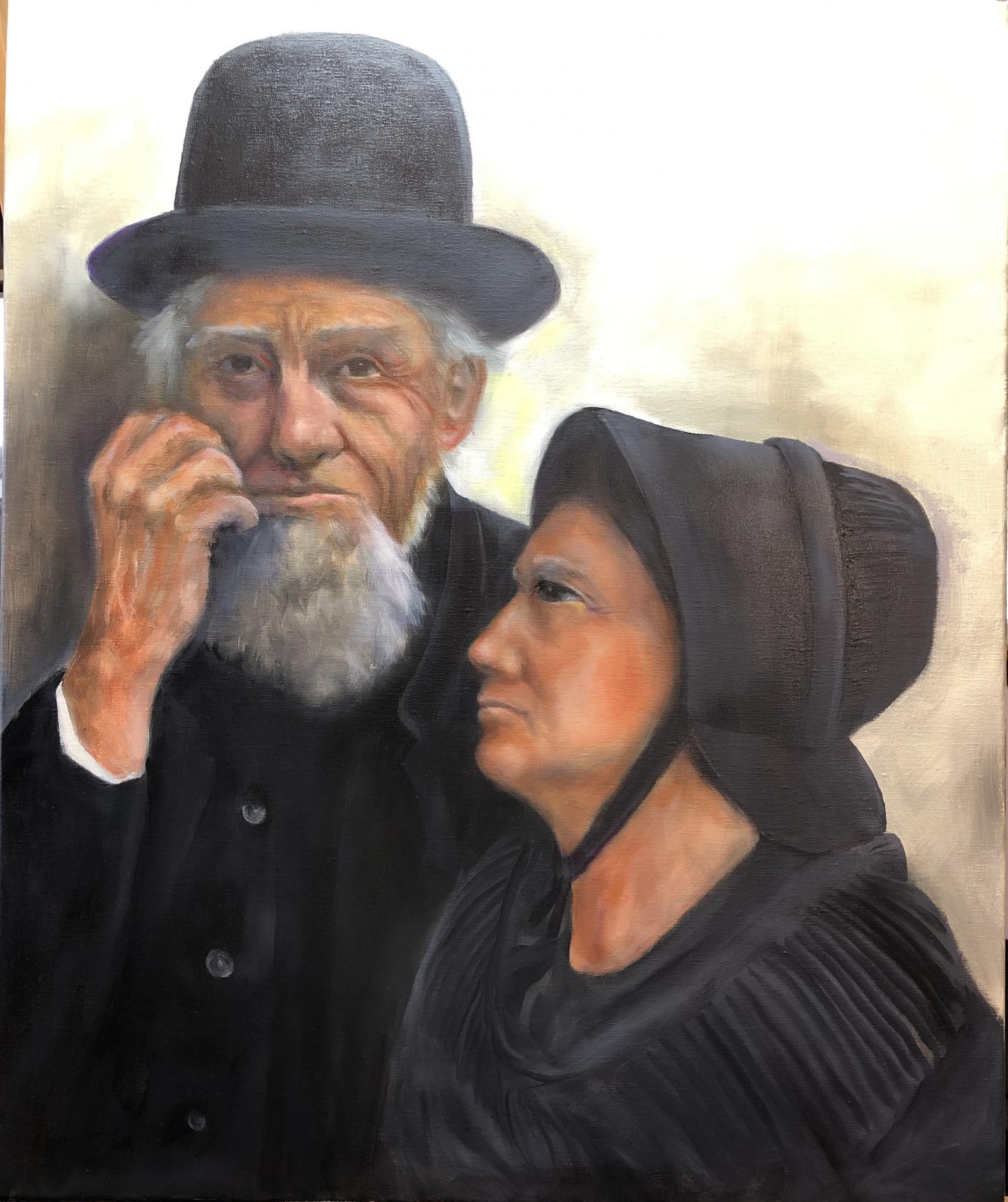 Amish Couple, 24" x 20"
