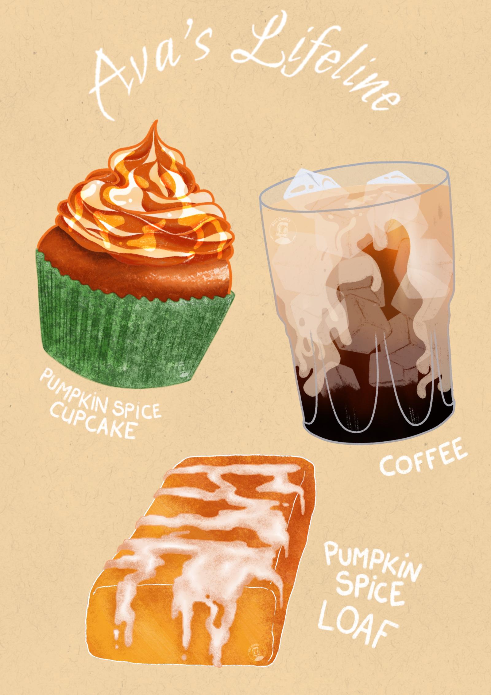 Illustrated menu for local Brooklyn bakery, Ava's lifeline.