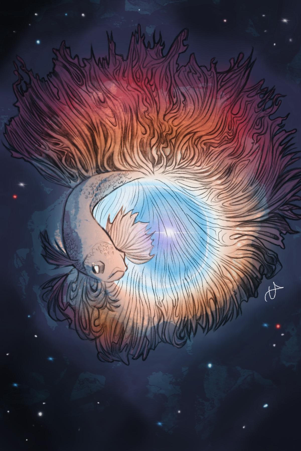 Inspired by NASA’s recent photo of the Southern Nebula Ring taken by the James Webb telescope.