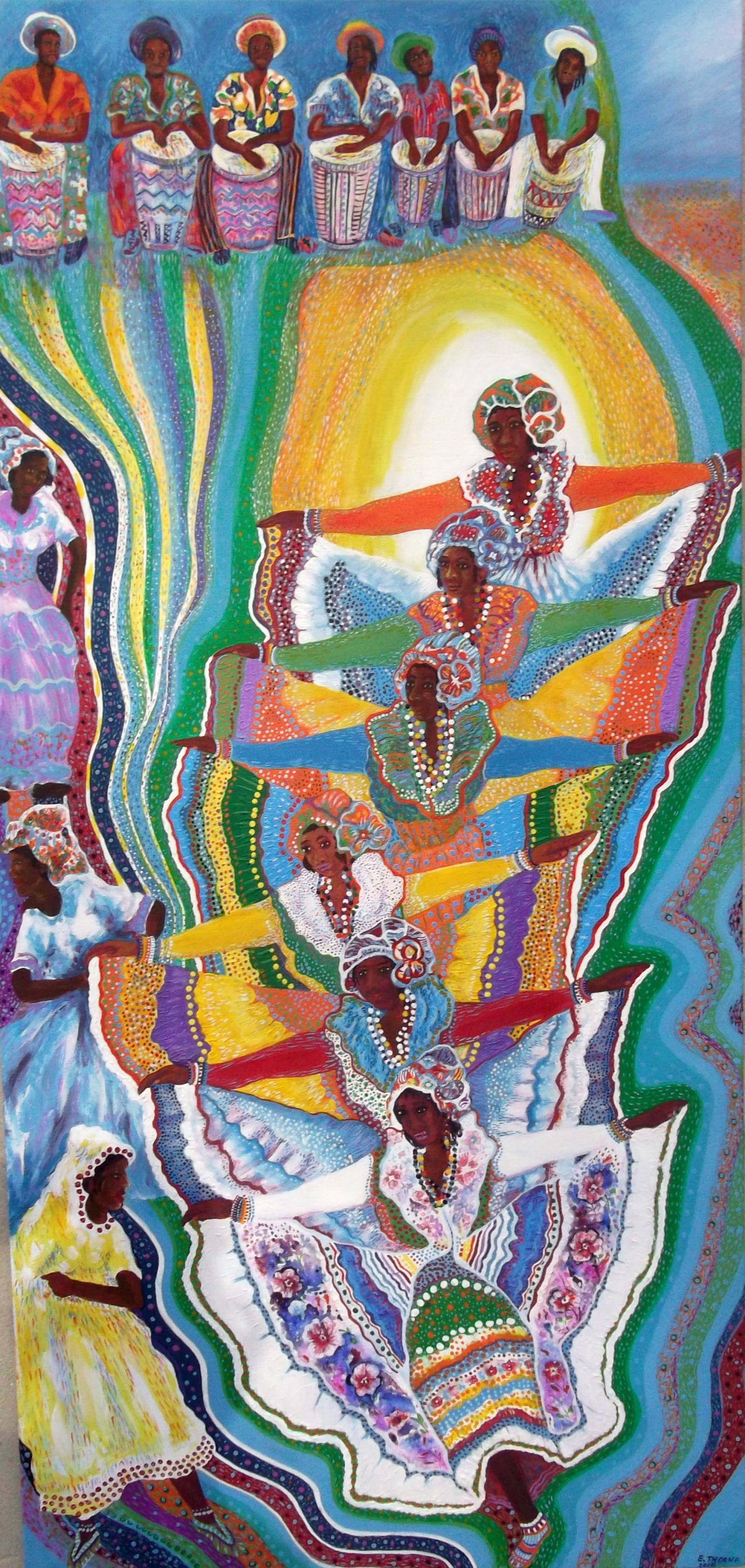 Women dancing the "Bele", a modification of a popular french dance , this is a dance popular in many Caribbean islands.