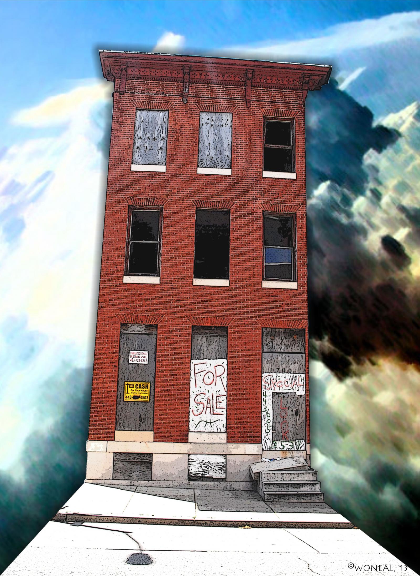A conceptual rendering of a Baltimore row house.