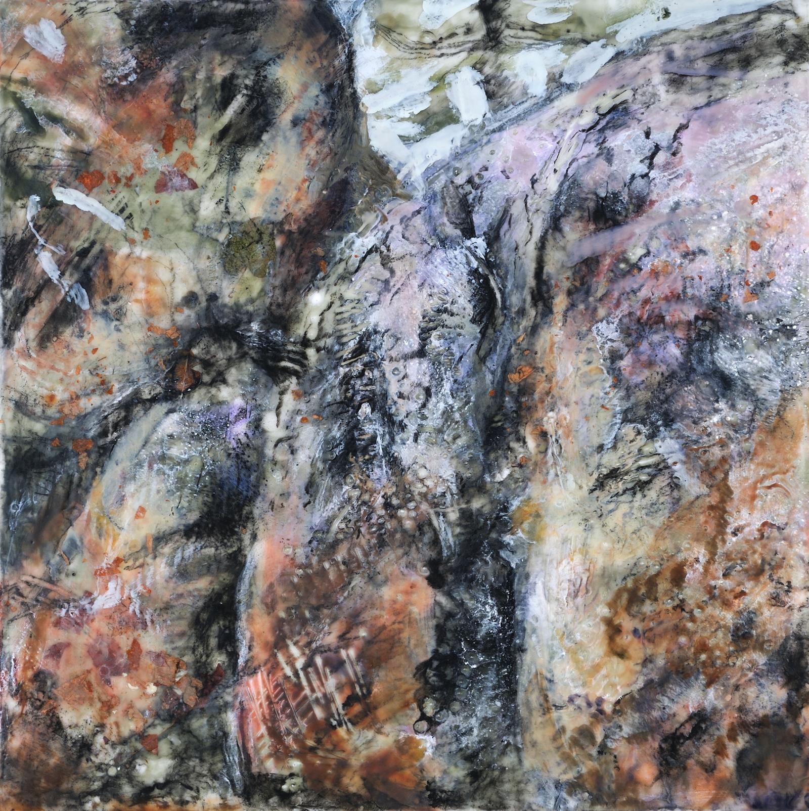 encaustic painting referencing stone