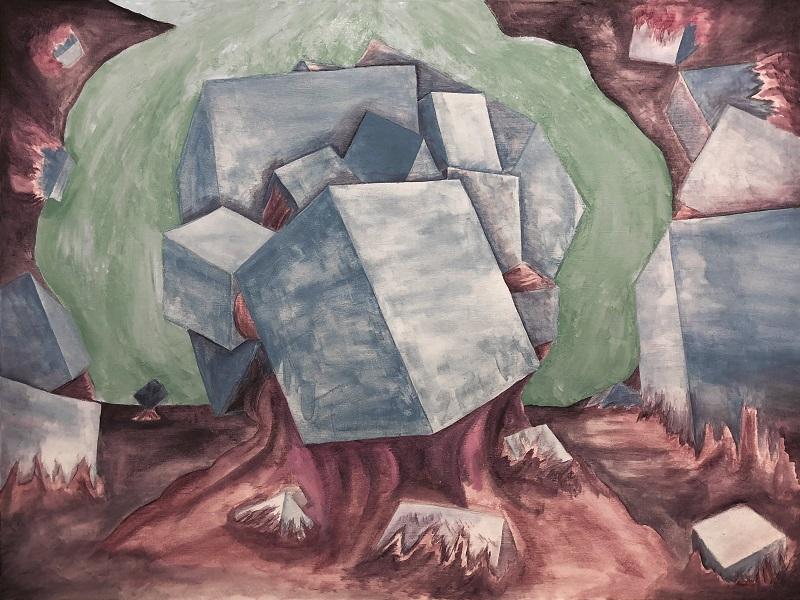 This piece is an imagined landscape on an alien planet. 